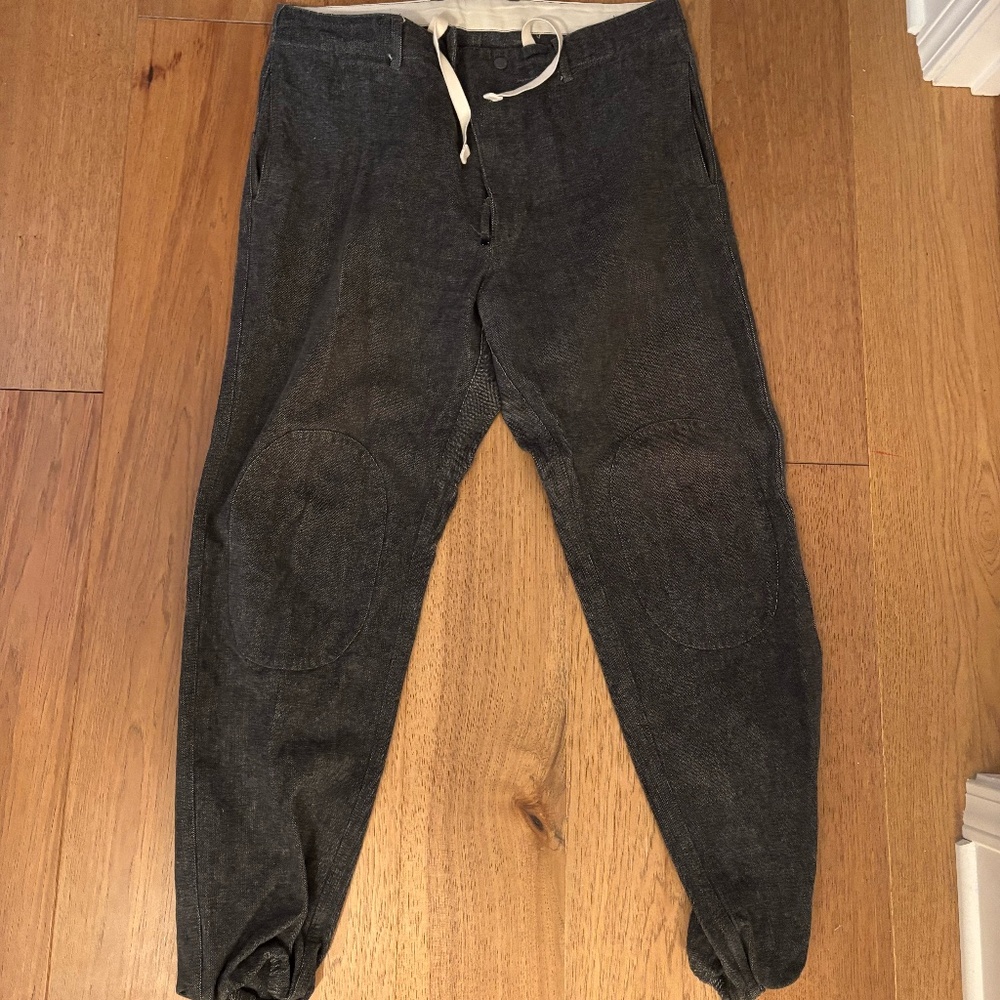 Engineered Garments E1 E-1 jogger pant brushed grey cotton L large flight pants